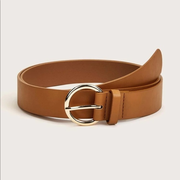 Vegan leather gold belt brown camel black - Picture 3 of 7